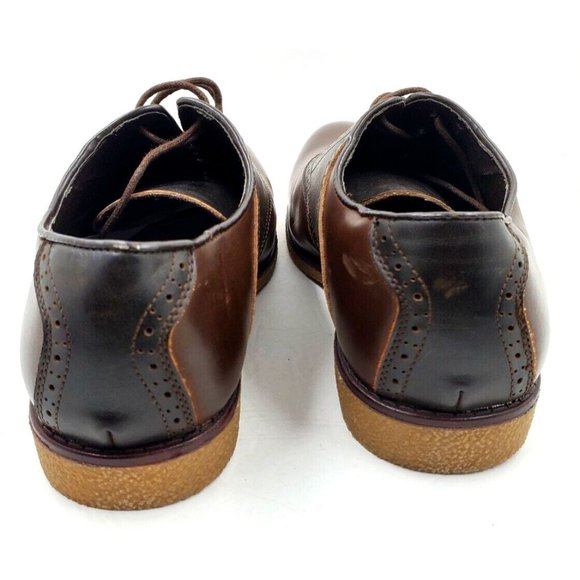 Men\'s John Blair Leather Brown on Brown Saddle Oxford Shoes Sz 12 main image 5